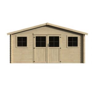 Abri de jardin Floridan en bois brut &eacute;p.28 mm surface ext&eacute;rieure totale 20.45m&sup2;