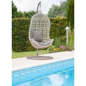 Fauteuil &oelig;uf suspendu Futuna Jardiline blanc l.80 x P.60 x H.180cm