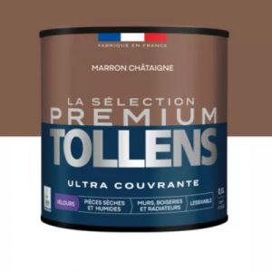 Peinture murs, boiseries et radiateurs marron ch&acirc;taigne velours Tollens Premium 0.5 L