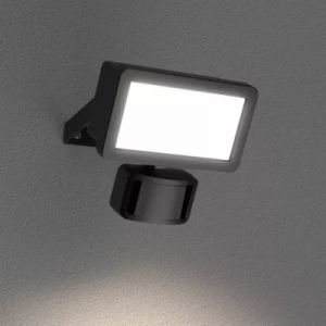 Projecteur mural LED ext&eacute;rieur noir 10 W 1250 lm d&eacute;tecteur de mouvement IP65, GoodHome Davern