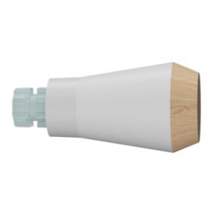 Embout cône bi-matière pour barre à rideau Easy-Fit Anafi métal blanc Ø19mm GoodHome