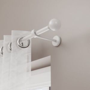 Support tringle &agrave; rideau &agrave; percer Anafi m&eacute;tal blanc &Oslash;19/28mm GoodHome