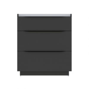 Meuble sous vasque &agrave; poser noir mat l.80 x H.88 x P.50 cm, Pamili