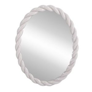Miroir ovale torsadé Ornami 30X40 cm blanc