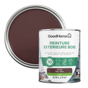 Peinture extérieure bois GoodHome RAL 3004 rouge sendai satin 0.75L