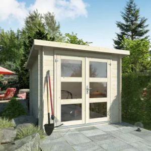 Abri de jardin Klikstrom Mokau bois coloris naturel toiture monopente &eacute;p.19 mm surface totale 6m&sup2;