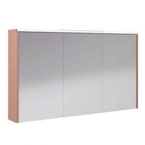 Armoire de salle de bains éclairante avec miroir Archi terracotta mat 120 cm