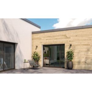 Clin pour bardage vert L.24 m x l.133cm Ep.18 mm Wood2wood
