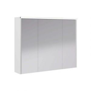 Armoire de salle de bains éclairante avec miroir Archi blanc mat 90 cm
