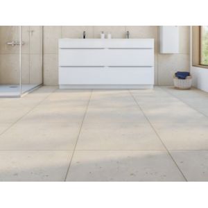 Carrelage sol et mur intérieur effet pierre beige L.60 x l.60 cm x ép.9,5 mm, Illusion