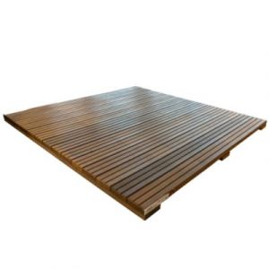 Dalle de terrasse en bois exotique d'Itauba L.100 x l.100 cm