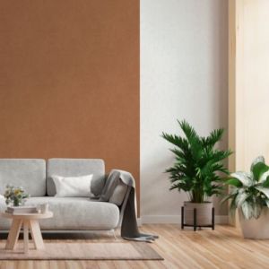 Papier peint vinyle intissé uni aspect tissu terracotta L.1005 x l.53cm GoodHome, Mythe
