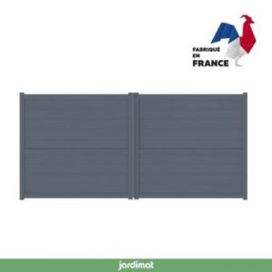 Portail Jardimat battant motorisé aluminium Perth gris anthracite - 400 x h.185 cm