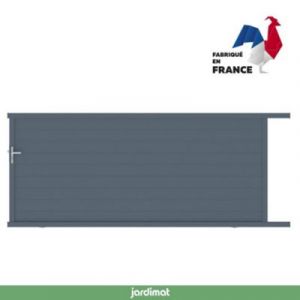 Portail Jardimat coulissant aluminium Alpes gris anthracite - 300 x h.160 cm