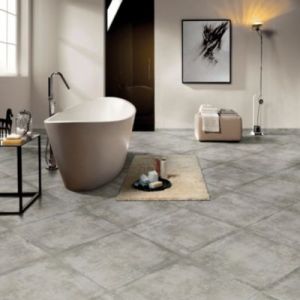 Carrelage sol et mur intérieur en grès cérame émaillé effet béton gris L.61 x l.61 x ép.8mm Malt