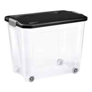 Lot de 3 boîtes de rangement avec roulettes Tontarelli Combi Box 67 L couvercle noir