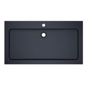 Plan vasque noir en résine l.90 cm, Cooke & Lewis Harmon