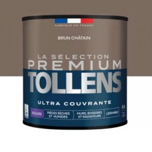 Peinture murs, boiseries et radiateurs marron brun ch&acirc;taigne velours Tollens Premium 0.5 L