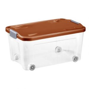 Lot de 3 boîtes de rangement avec roulettes Tontarelli Combi Box 43 L couvercle terracotta