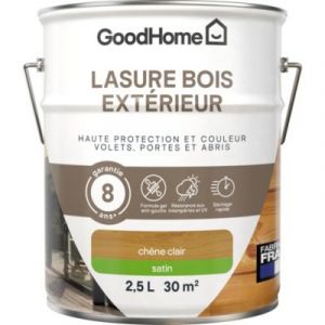 Lasure bois ext&eacute;rieur GoodHome satin ch&ecirc;ne clair 2,5L