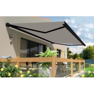Store banne motoris&eacute; avec coffre int&eacute;gral Arizona S125 - armature noire - 4 x 3,5m Sunstyl