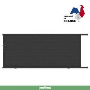 Portail Jardimat coulissant aluminium Alpes noir - 350 x h.160 cm