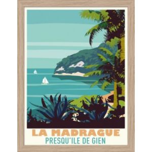 Image encadrée la madrague Dada Art en bois 30x40 cm