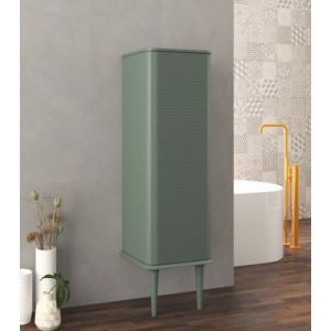 Colonne de salle de bains avec pieds 1 porte H.123 cm, vert mat, IDRA