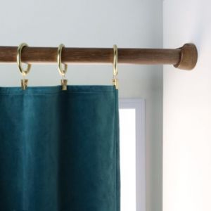 2 naissances support tringle &agrave; rideau bois de h&ecirc;tre ch&ecirc;ne fonc&eacute; &Oslash;28 mm Mobois