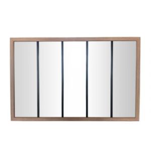 Miroir verrière métal et bois 5 bandes l.140 x H.90 cm Ariane