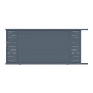 Portail coulissant frejus double onde 350x166,8 cm Gris anthracite 7016 Jardimat