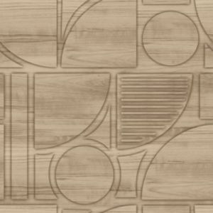 Papier peint vinyle intiss&eacute; Reality Iv Lutece mat et satin&eacute; effet bois, cercl&eacute; marron, taupe l.1005 x l.53 cm