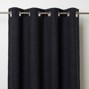 Rideau occultant GoodHome Novan noir l.140 x H.260 cm