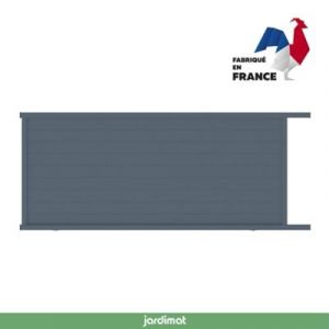 Portail Jardimat coulissant motorisé aluminium Alpes gris anthracite - 300 x h.160 cm