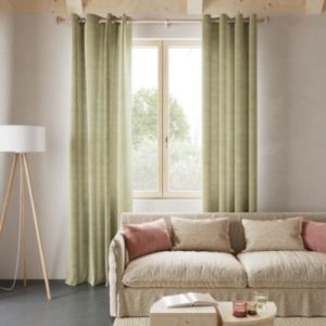 Rideau occultant en su&eacute;dine &agrave; &oelig;illets Komod vert clair L.260 x l.140cm GoodHome