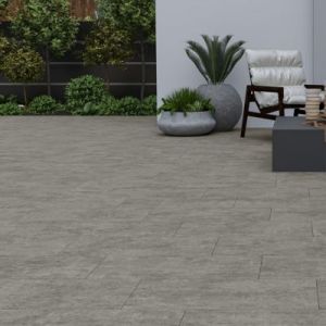 Carrelage sol ext&eacute;rieur en gr&egrave;s c&eacute;rame &eacute;maill&eacute; effet b&eacute;ton gris marengo l.30 x L.60 x &eacute;p.0.9 cm Bauha