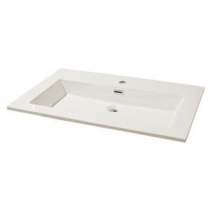Plan vasque blanc en r&eacute;sine l.80 cm, Pamili