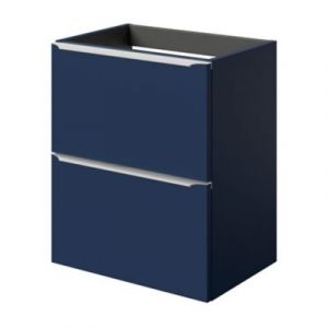 Meuble sous vasque suspendu faible profondeur bleu nuit mat l.50 x H.60 x P.36 cm, GoodHome Imandra
