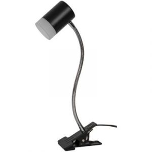 Spot pince LED Int&eacute;gr&eacute;e 350lm 3.5W blanc chaud GoodHome Maupin noir mat l. 10 x H.30 cm