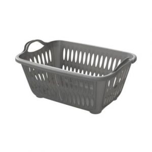 Panier &agrave; linge Glomma capacit&eacute; 41,5 litres coloris graphite en polypropyl&egrave;ne L.62,5 x l.44,5 x H.27,5 cm