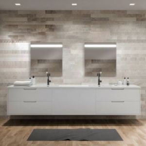 Miroir de salle de bains lumineux LED, l.70 x H.60 cm, argenté, MPGlass Kelme
