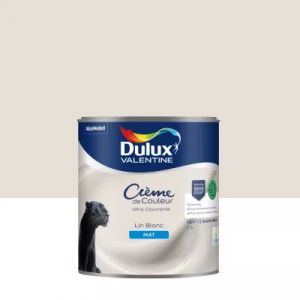 Peinture murs, plafonds, boiseries et radiateurs lin blanc mat Dulux Valentine Cr&egrave;me de couleur 0.5 L