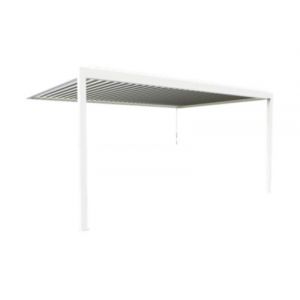 Pergola bioclimatique adoss&eacute;e l.5,11 x H.2,5 x P.3,5m blanc manuelle aluminium Alumin'home Salto