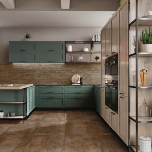 Carrelage sol et mur intérieur en grès cérame émaillé effet béton marron cuivré satin L.61 x l.61cm x ép.8mm, Malt