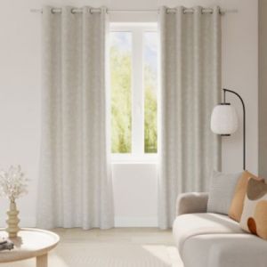 Rideau occultant &agrave; &oelig;illets effet flanelle Dumi beige L.260 x l.140cm GoodHome