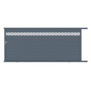 Portail coulissant auteuil orient 400x174,1 cm Gris anthracite 7016 Jardimat