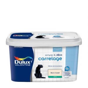 Peinture de rénovation pour support spécifique Simple & Deco Carrelage Dulux Valentine satin blanc cassé 2L