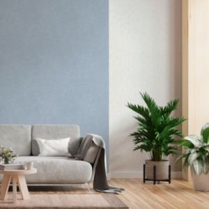 Papier peint vinyle intissé uni aspect tissu bleu L.1005 x l.53cm GoodHome, Mythe