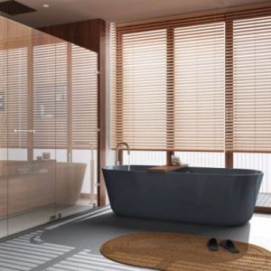 Store vénitien Bambou sans perçage lame bois L.250 x l.100cm Madeco