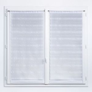 Vitrage tamisant Wakea coloris blanc L.190 x l.90 cm